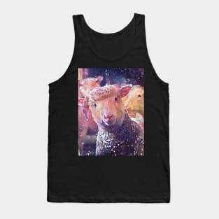 Playful Baby Sheep starring Abstract Painting Tank Top